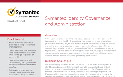 Symantec Identity Governance
and Administration