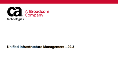Unified Infrastructure Management - 20.3