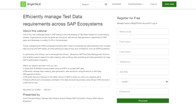 Efficiently manage Test Data requirements across SAP Ecosystems